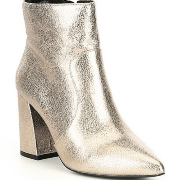 gold leather booties